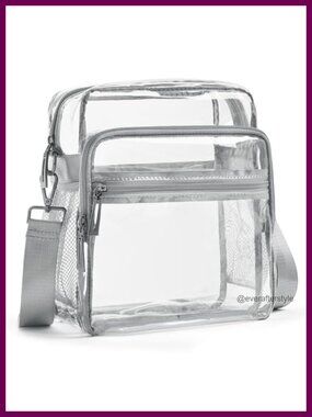 Clear Crossbody Bag Stadium Approved Waterproof TPU Purse for Concerts Events